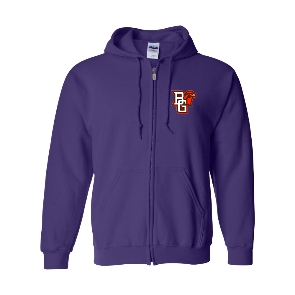 Men's Bowling Green Falcons  Gildan  Heavy Blend Full Zip Hooded Sweatshirt