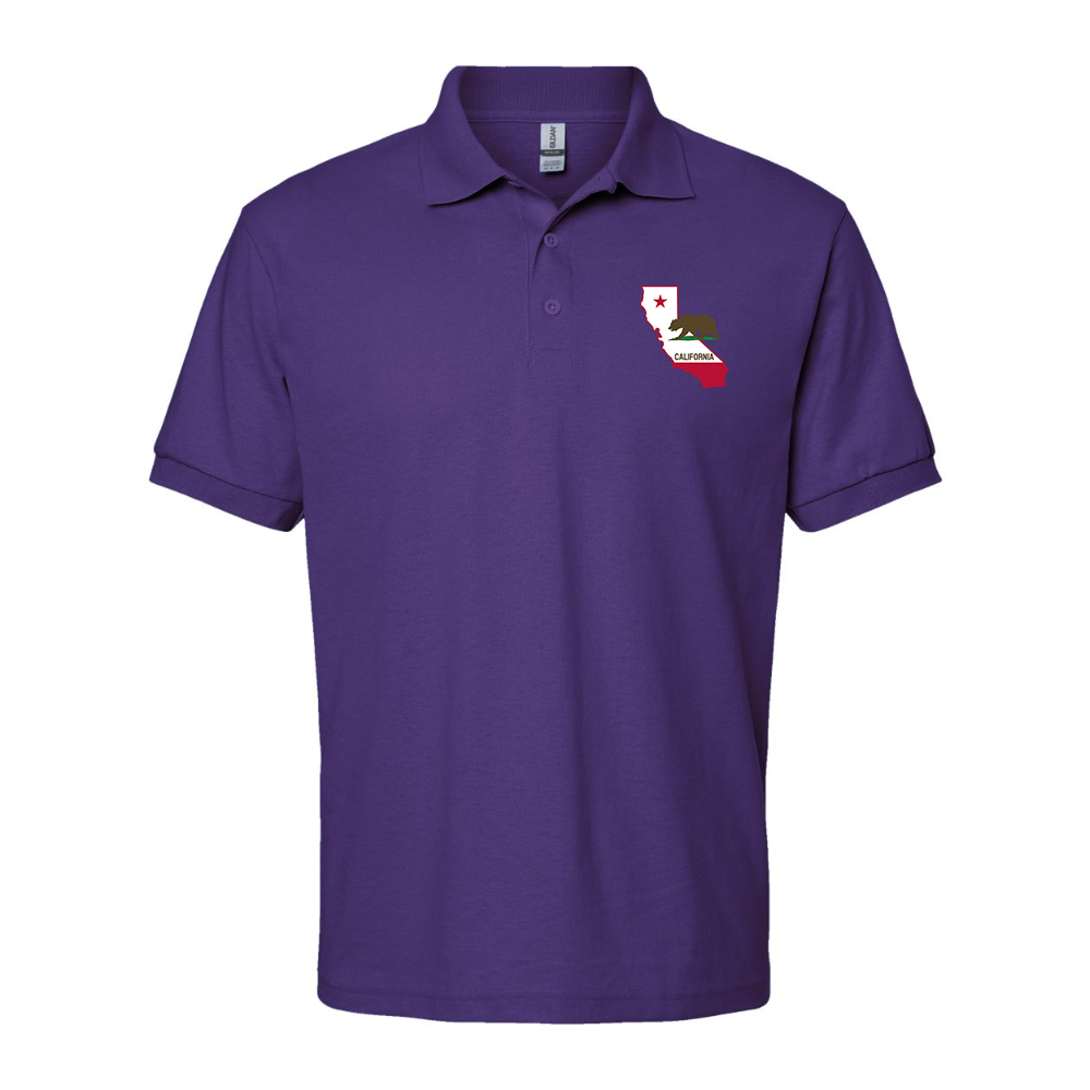 Men's California Bear Map Dry Blend Jersey Polo