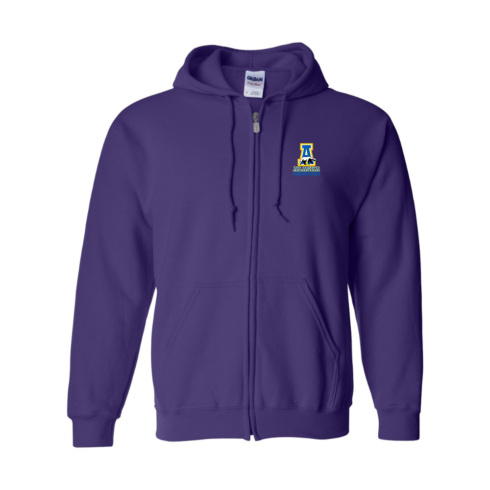 Men's Alaska Nanooks Gildan  Heavy Blend Full Zip Hooded Sweatshirt