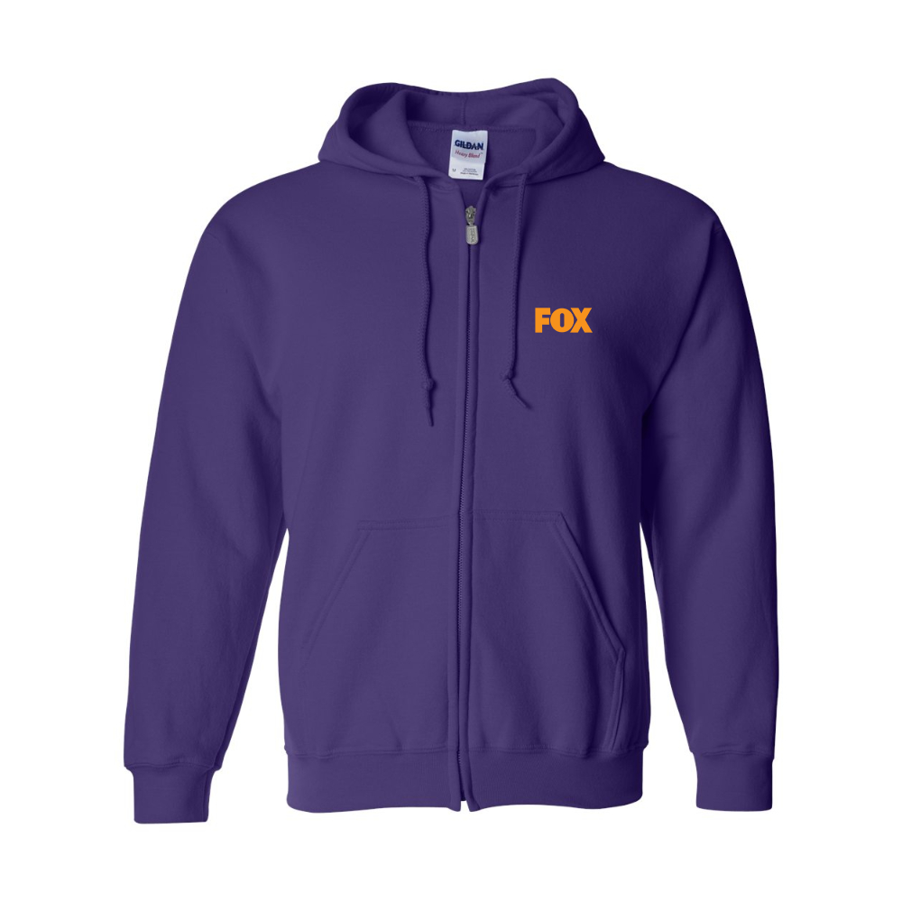 Men's Fox Gildan  Heavy Blend Full Zip Hooded Sweatshirt