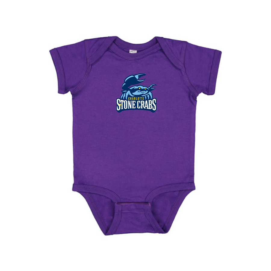 Charlotte Stone Crabs Logo Baby Onesie Romper