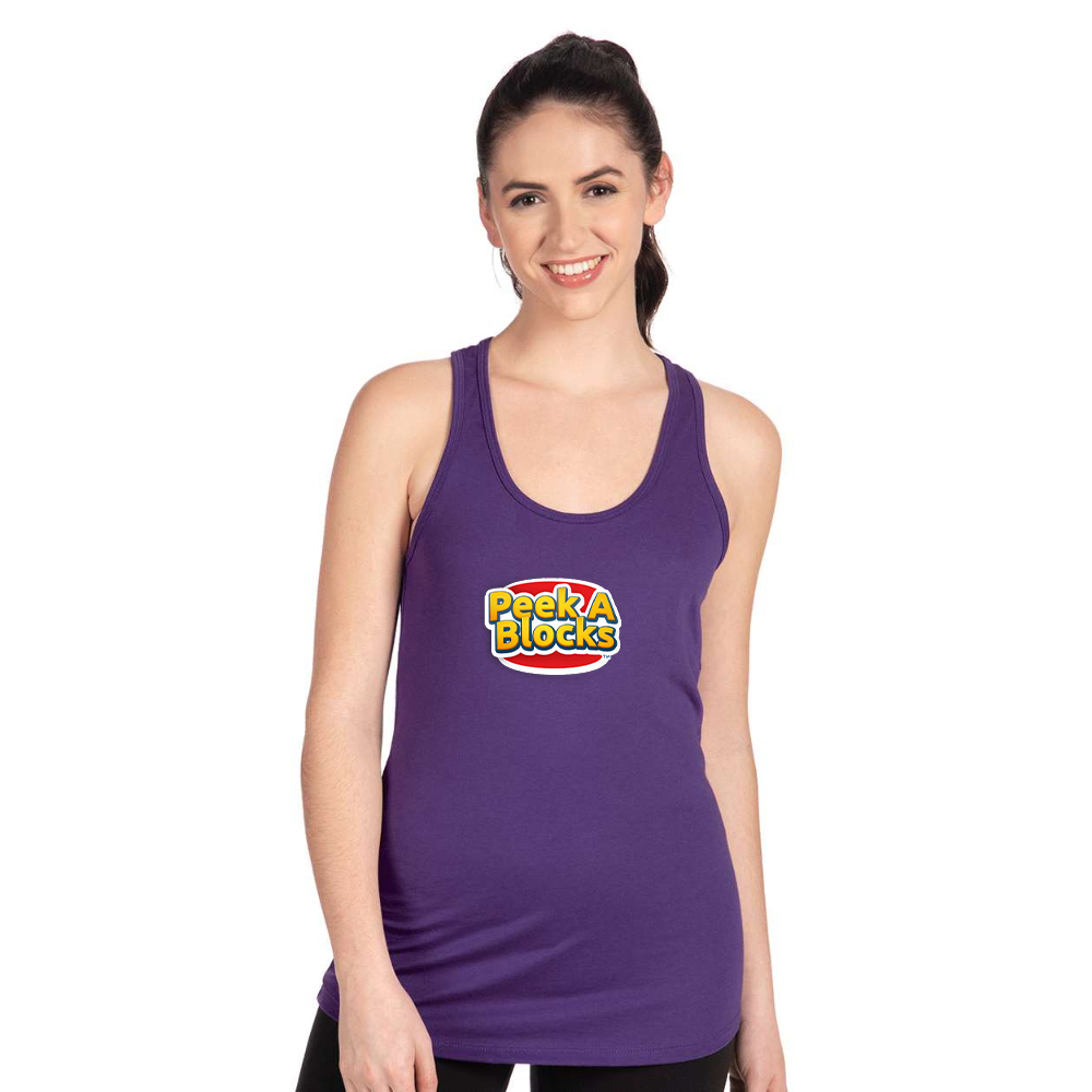 Women's Peek A Blocks Next Level Ideal Racerback Tank