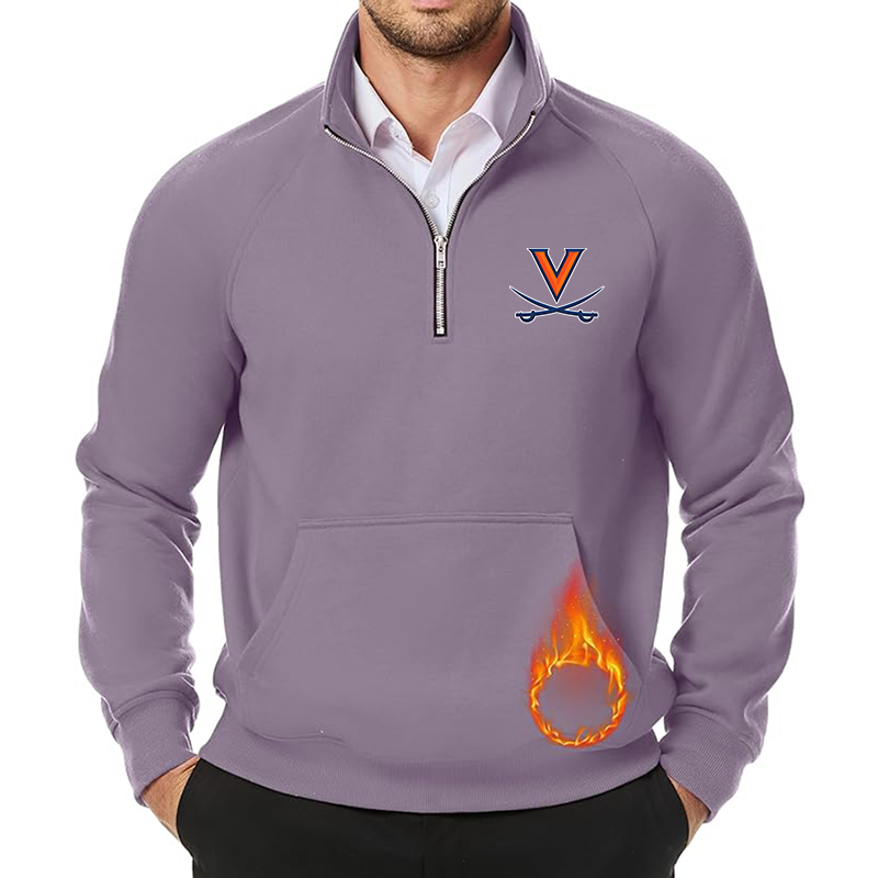 Men's (Design Here) JMIERR Quarter Zip Pullover Heavy Sweatshirts Warm Fleece Sweatshirt Polo Shirt with Pockets