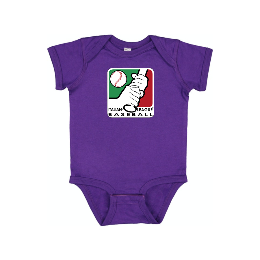 Italian Baseball League  Logo Baby Onesie Romper