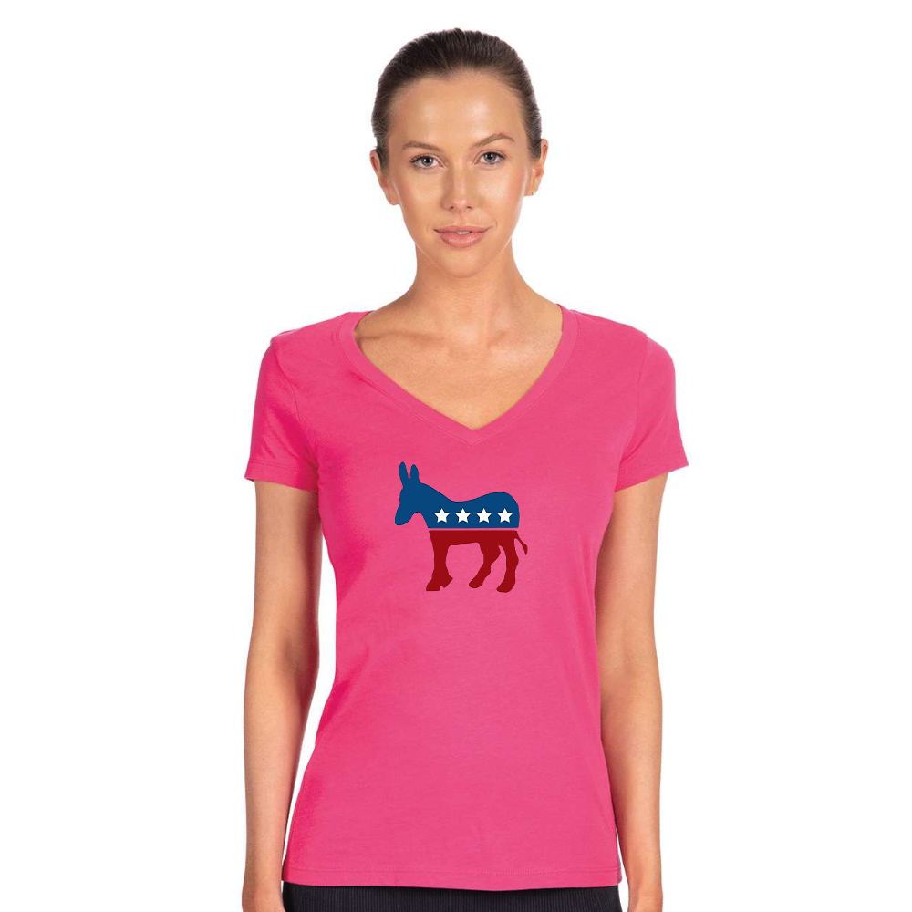 Women's Democrat Election Symbol Next Level V-Neck T-Shirt