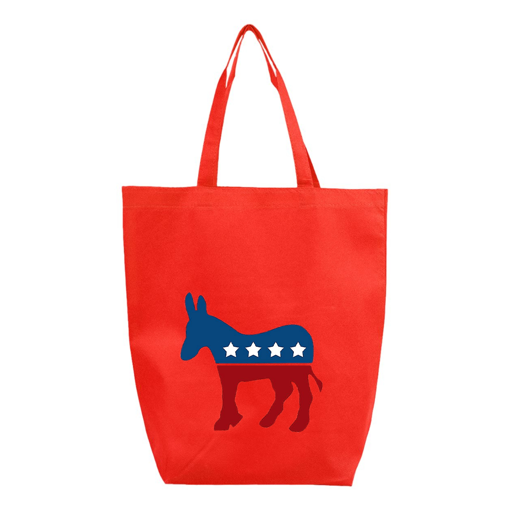 Democrat Election Symbol Q-Tees Non-Woven Gusset Bottom Tote