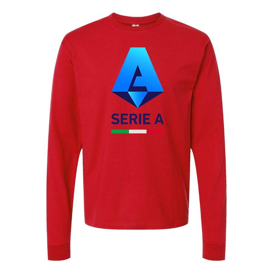 Men's Italian Serie A Logo Cotton Long Sleeve T-Shirt