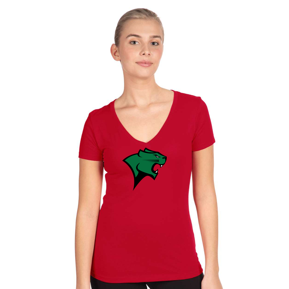 Women's Chicago State Cougars  Next Level V-Neck T-Shirt