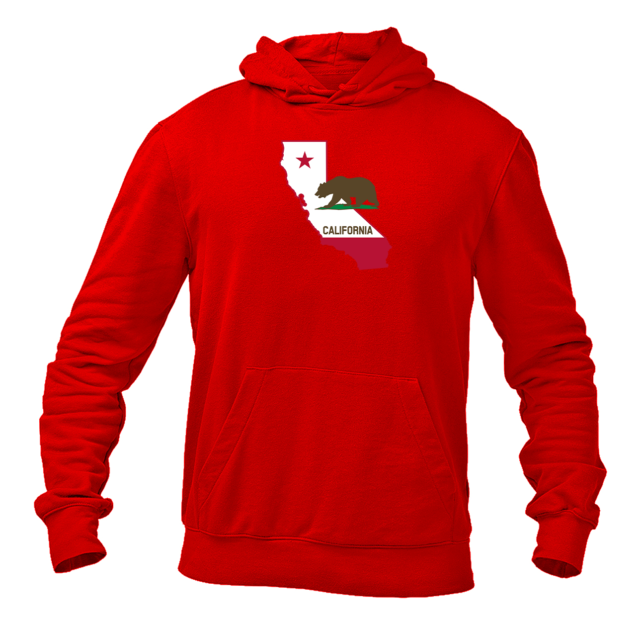 Men's  California Bear Map  Heavy Blend Hooded Sweatshirt