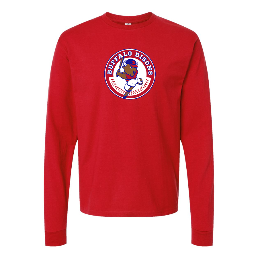 Men's Buffalo Bisons Logo Cotton Long Sleeve T-Shirt