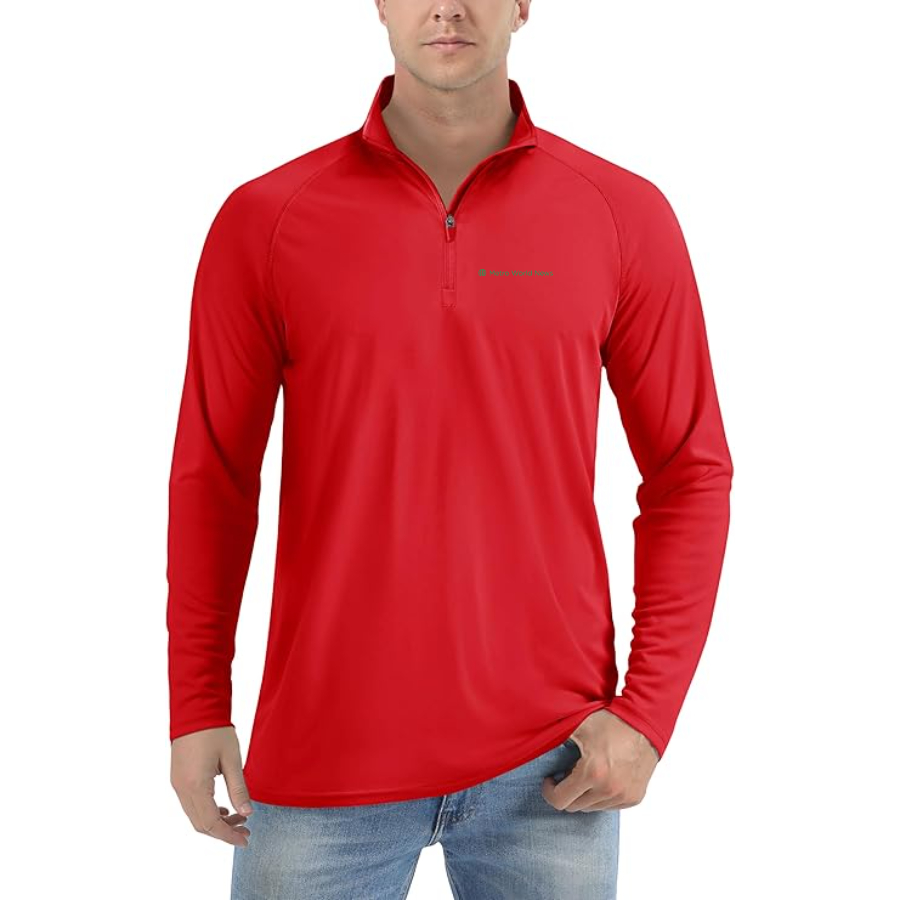 Men's  Metro International Logo Lightweight Quarter-Zip Athletic Shirt Long Sleeve Performance Wear