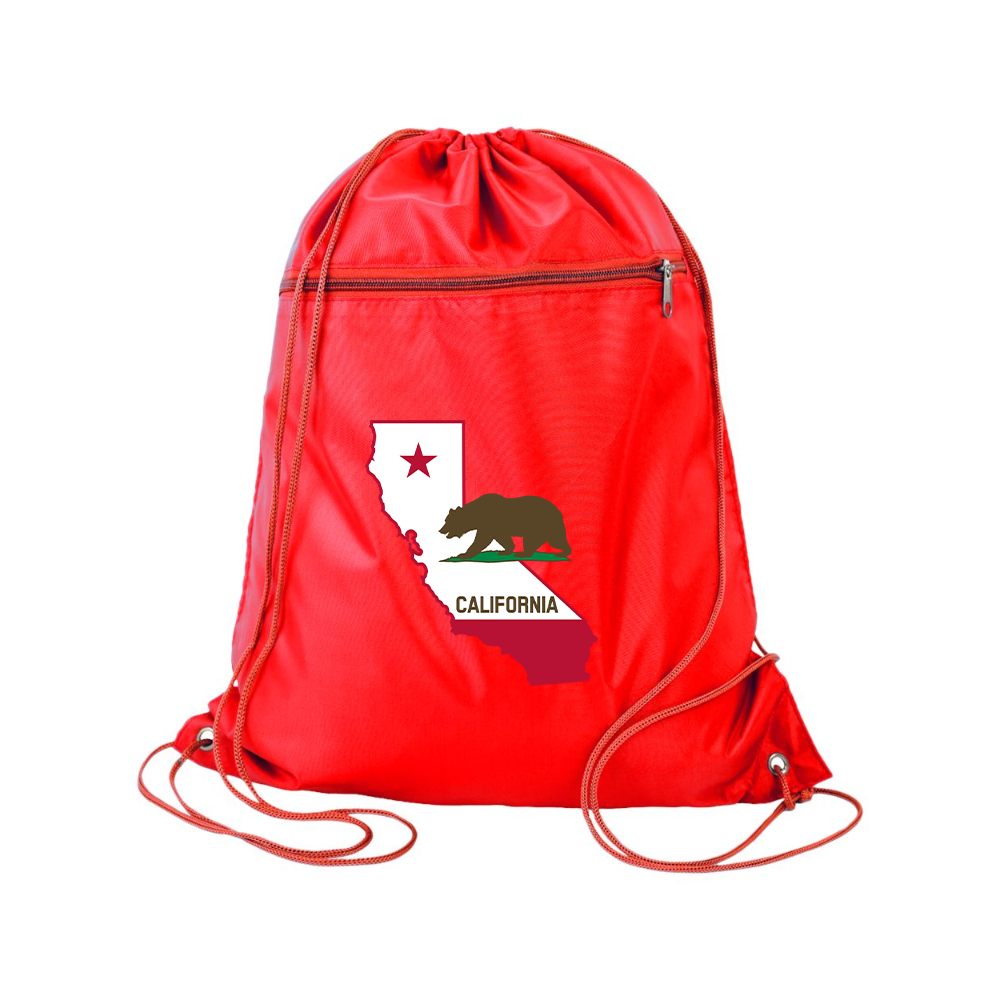 California Bear Map  Q-Tees - Polyester Cinchpack