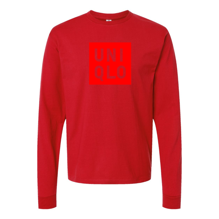 Men's Uniqlo Logo  Cotton Long Sleeve T-Shirt
