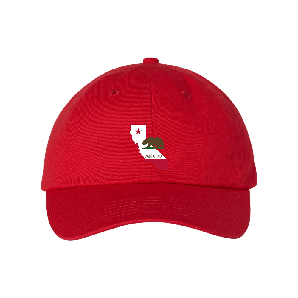 California Bear Map Valucap Adult Bio-Washed Classic Dad Hat