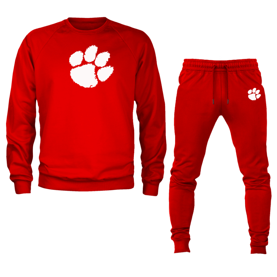 Men's Clemson Tigers Crewneck Sweatshirt Joggers Suit