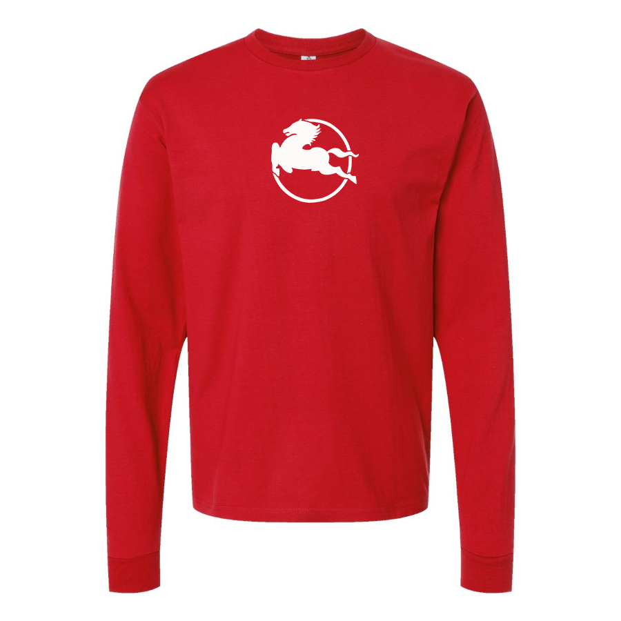 Men's Pegaso Logo Cotton Long Sleeve T-Shirt
