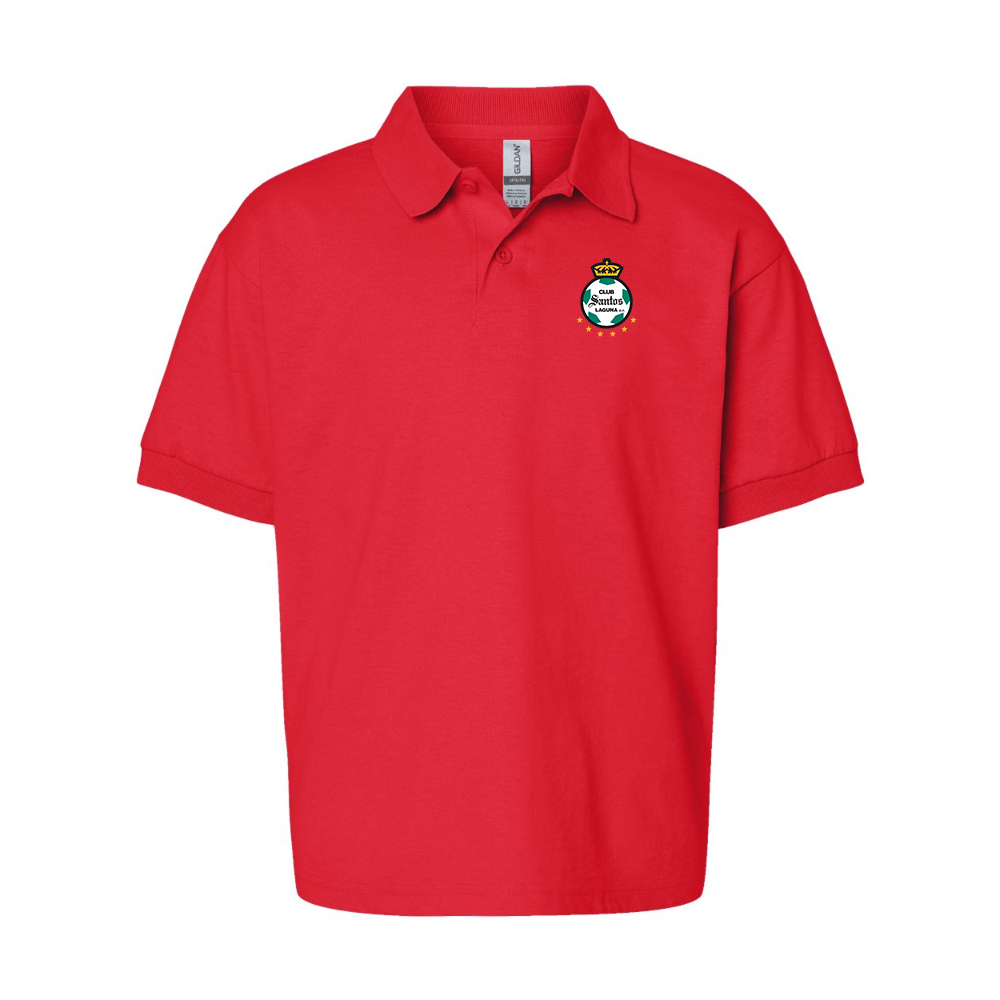 Youth Santos Laguna Soccer Gildan Dry Blend Jersey Polo