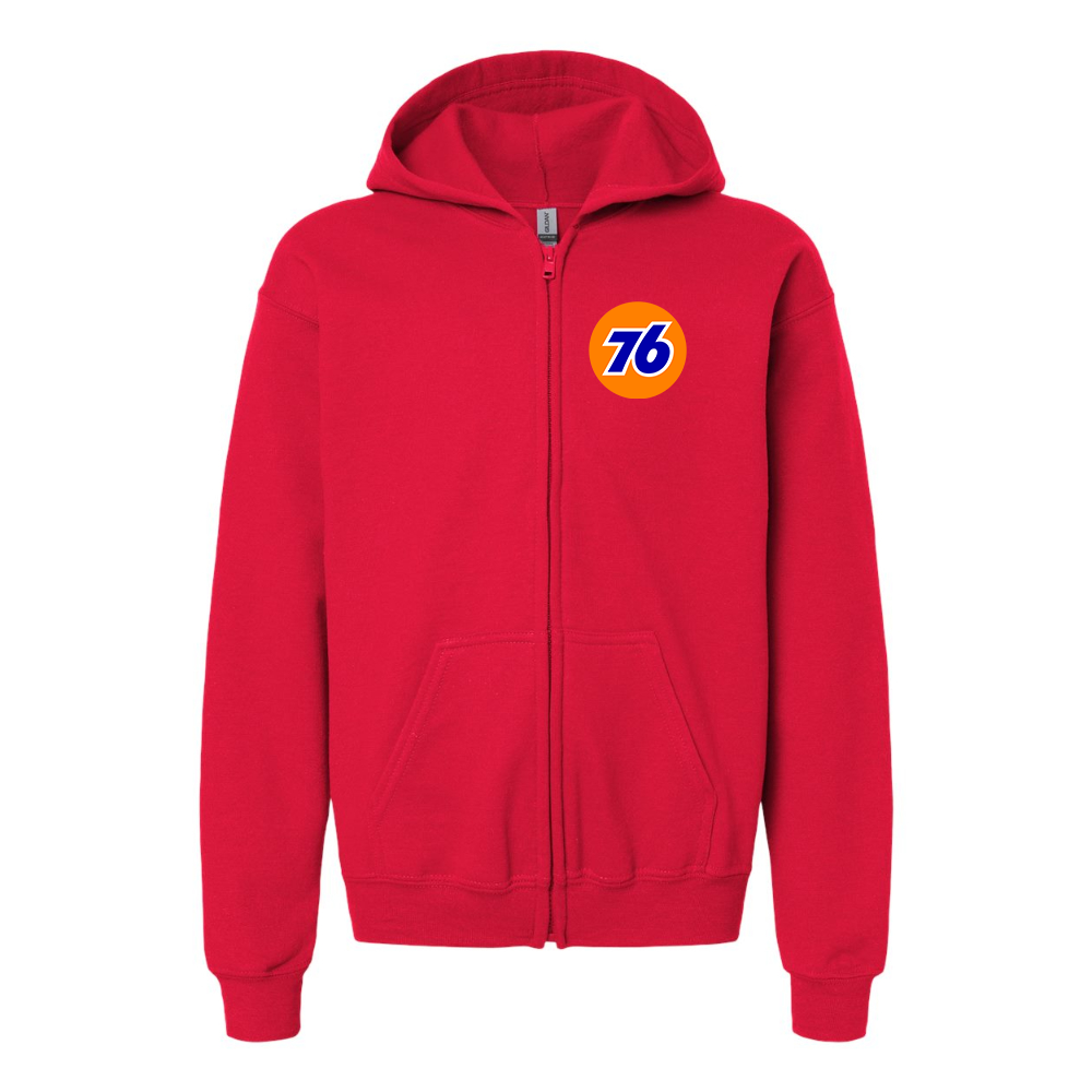 Gildan Heavy Blend Youth 76 Gas Station Full Zip Hooded Sweatshirt