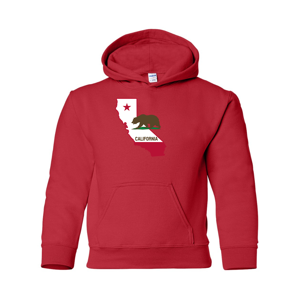 Youth  California Bear Map Gildan Heavy Blend  Hooded Sweatshirt