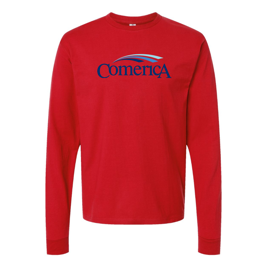 Men's Comerica Logo Cotton Long Sleeve T-Shirt