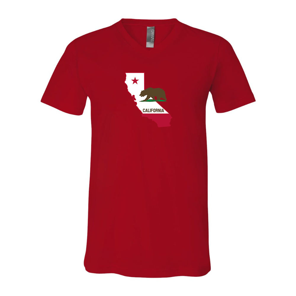 California Bear Map  BELLA  CANVAS - Jersey V-Neck T-Shirt