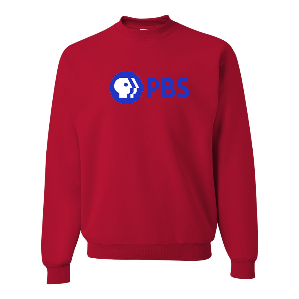 Men's  PBS Blue JERZEES NuBlend Crewneck Sweatshirt