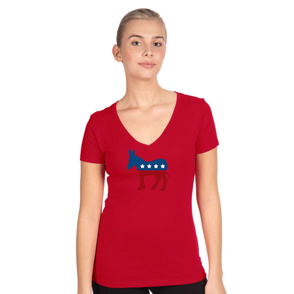 Women's Democrat Election Symbol Next Level V-Neck T-Shirt