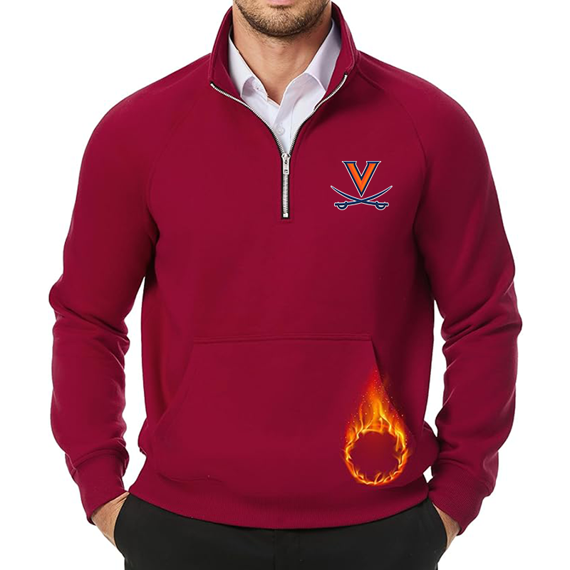 Men's (Design Here) JMIERR Quarter Zip Pullover Heavy Sweatshirts Warm Fleece Sweatshirt Polo Shirt with Pockets