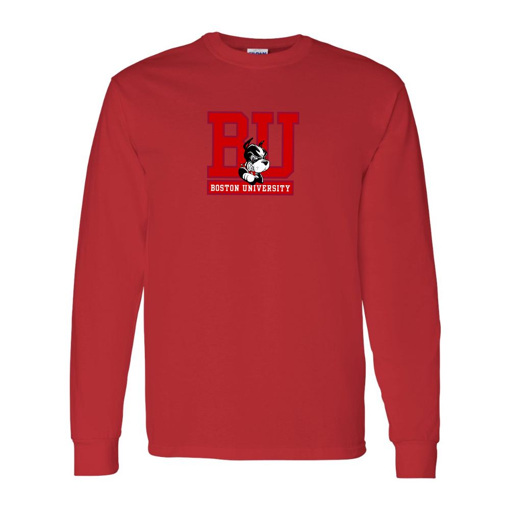 Men's Boston University Terriers Gildan Heavy Cotton Long Sleeve T-Shirt