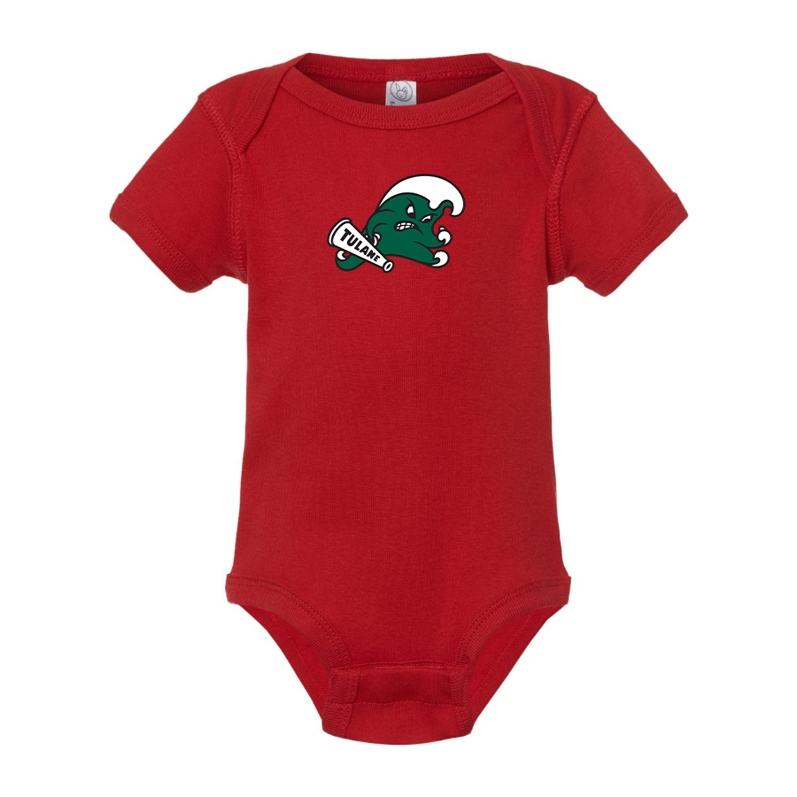 Tulane Green Wave Logo  Baby Onesie Romper