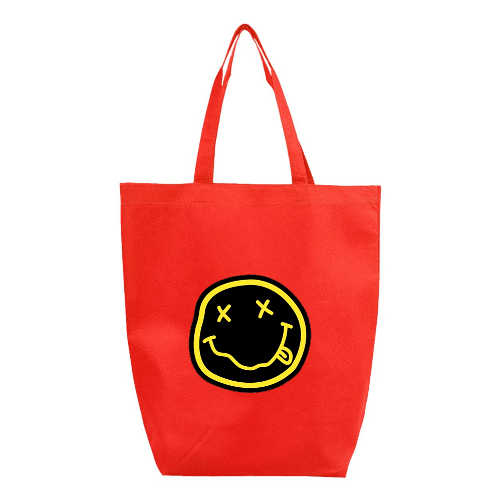 Nirvana Yellow and Black Face Q-Tees Non-Woven Gusset Bottom Tote