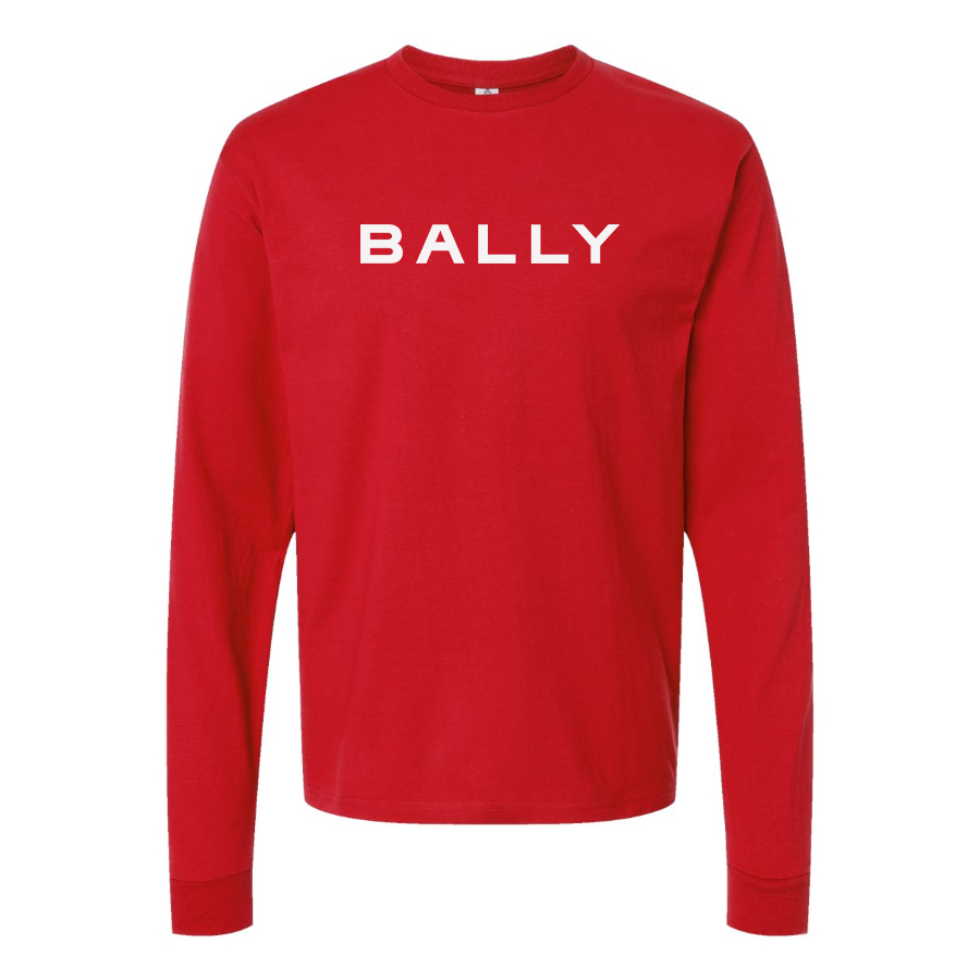 Men's Bally  Logo Cotton Long Sleeve T-Shirt
