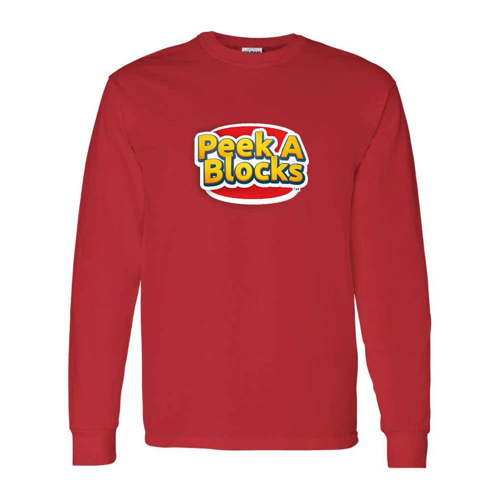 Men's Peek A Blocks Gildan Heavy Cotton Long Sleeve T-Shirt