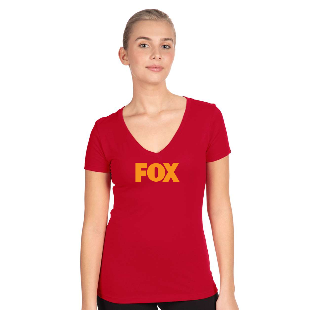 Women's Fox  Next Level V-Neck T-Shirt