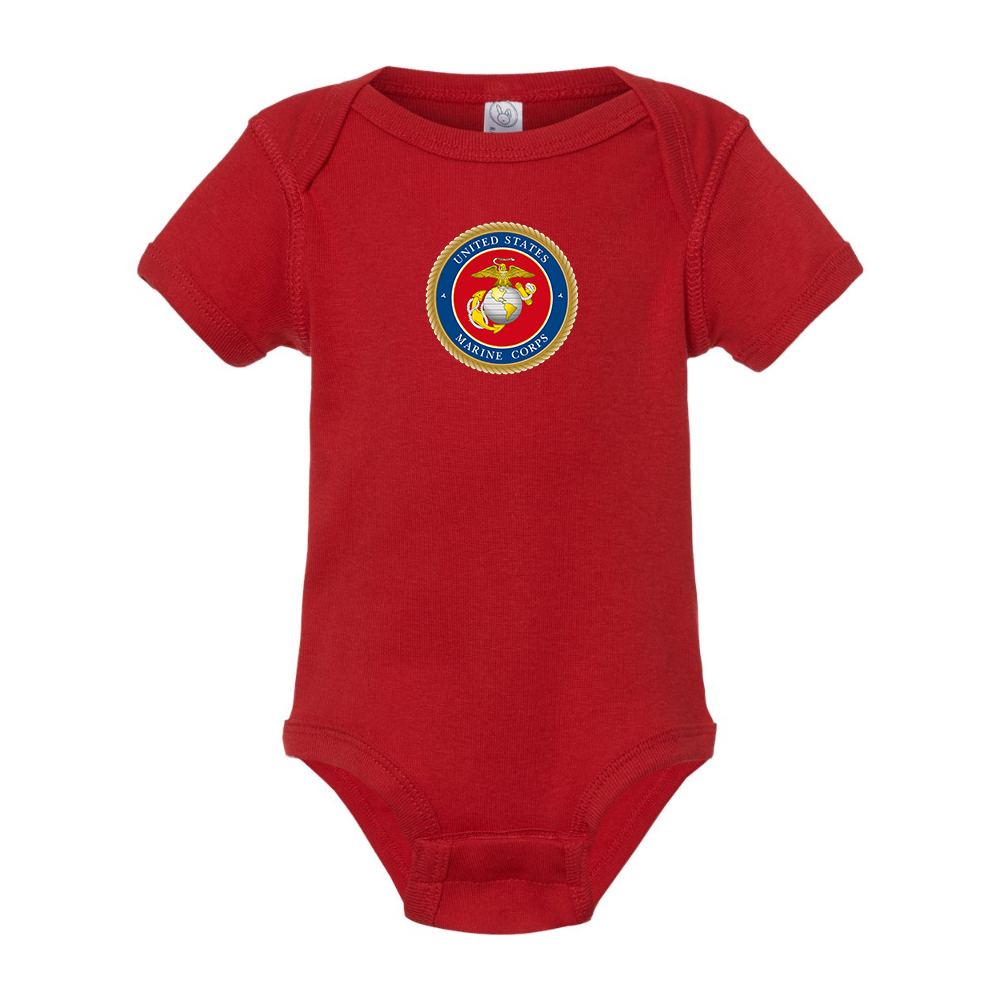 USMC Emblem Rabbit Skins Infant Baby Rib Bodysuit