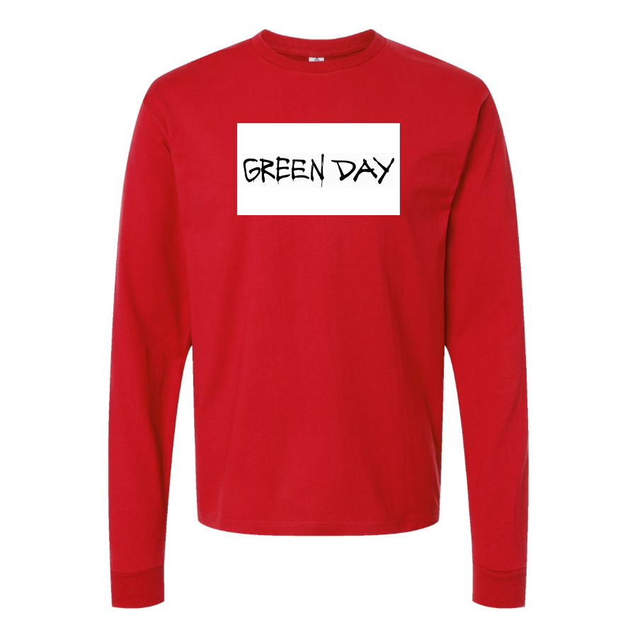 Men's Green Day Logo Cotton Long Sleeve T-Shirt