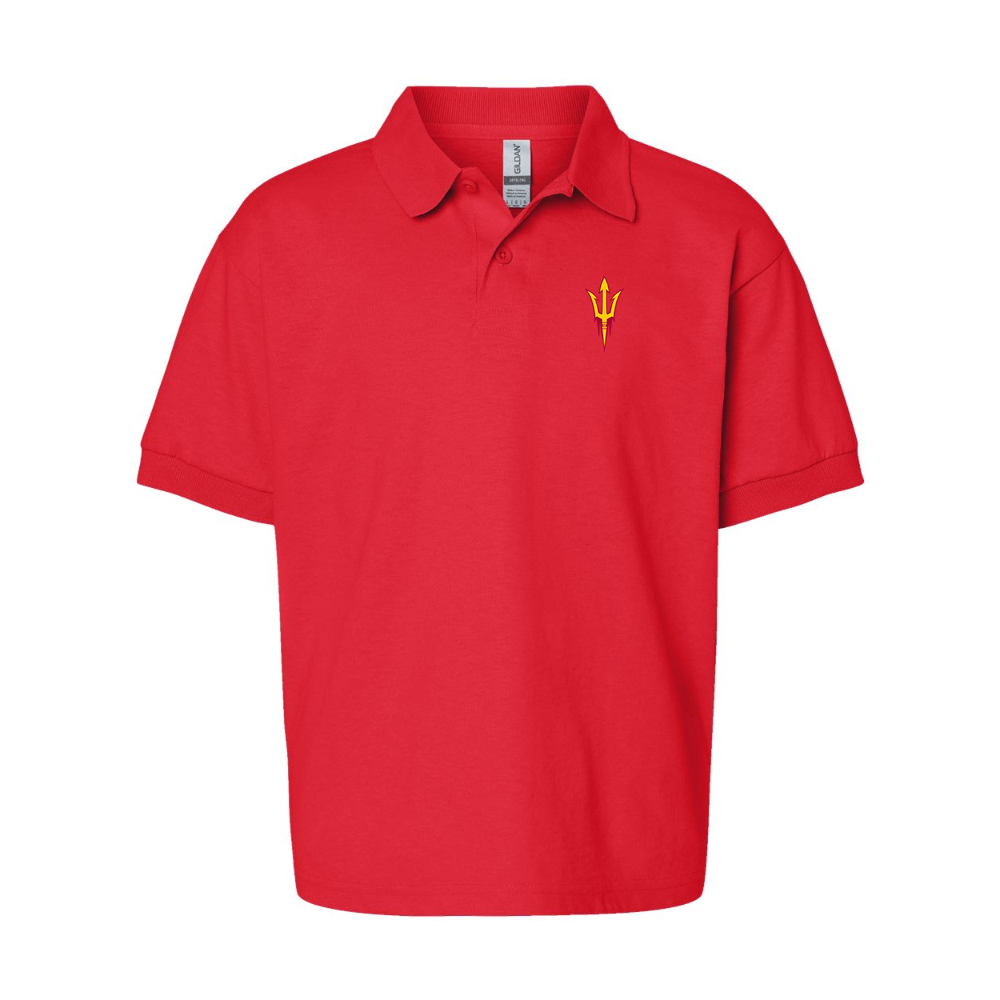 Youth  Arizona State Sun Devils  Gildan Dry Blend Jersey Polo