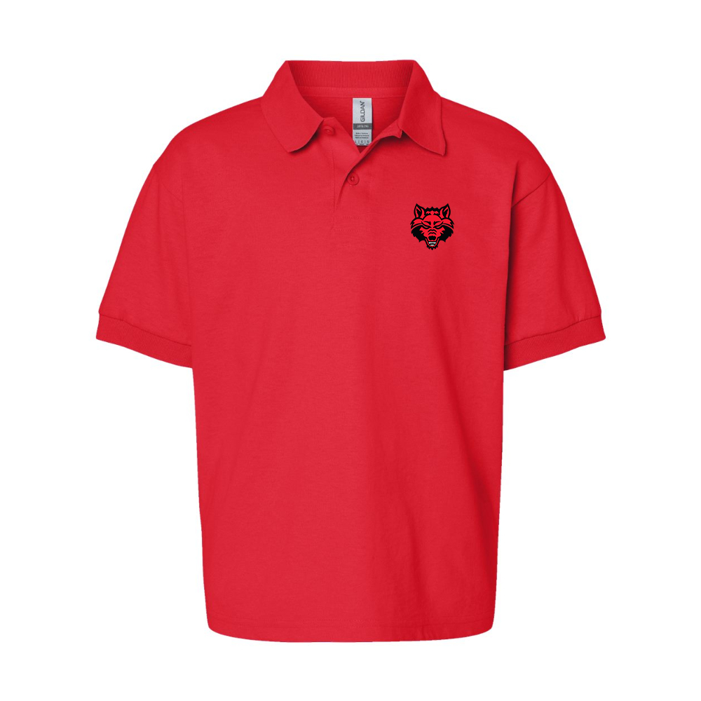 Youth  Arkansas State Red Wolves Gildan Dry Blend Jersey Polo