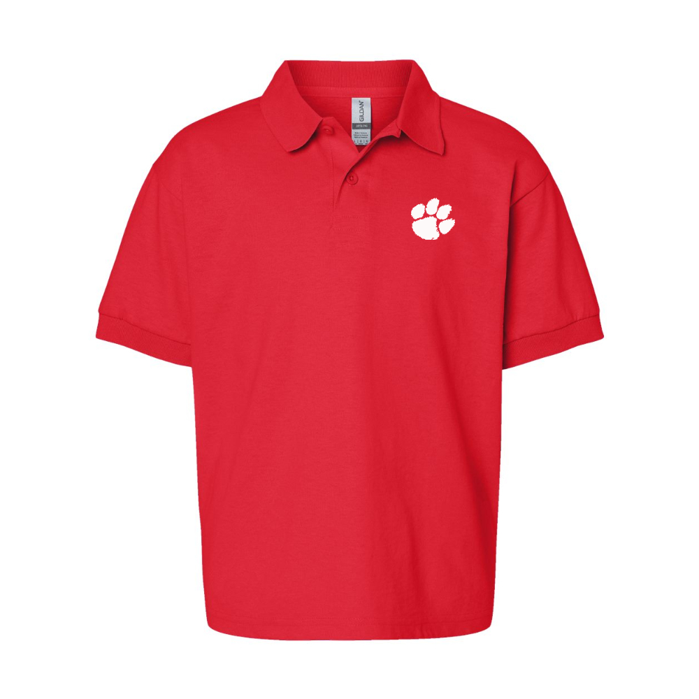 Youth Clemson Tigers Gildan Dry Blend Jersey Polo