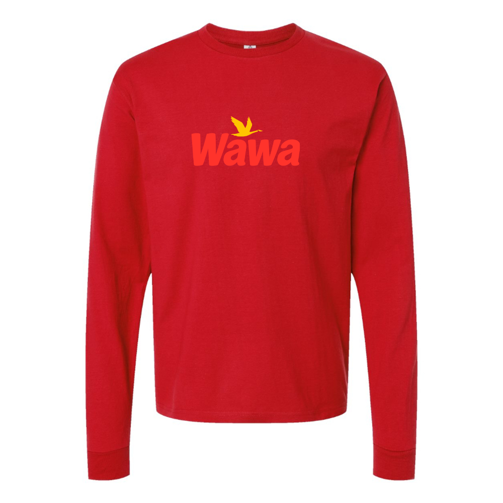 Men's Wawa Gas Station Logo Cotton Long Sleeve T-Shirt