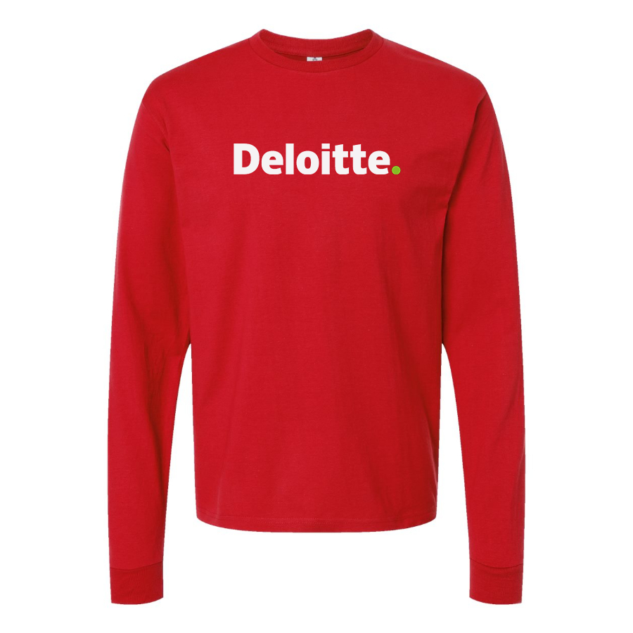 Men's Deloitte Logo Cotton Long Sleeve T-Shirt