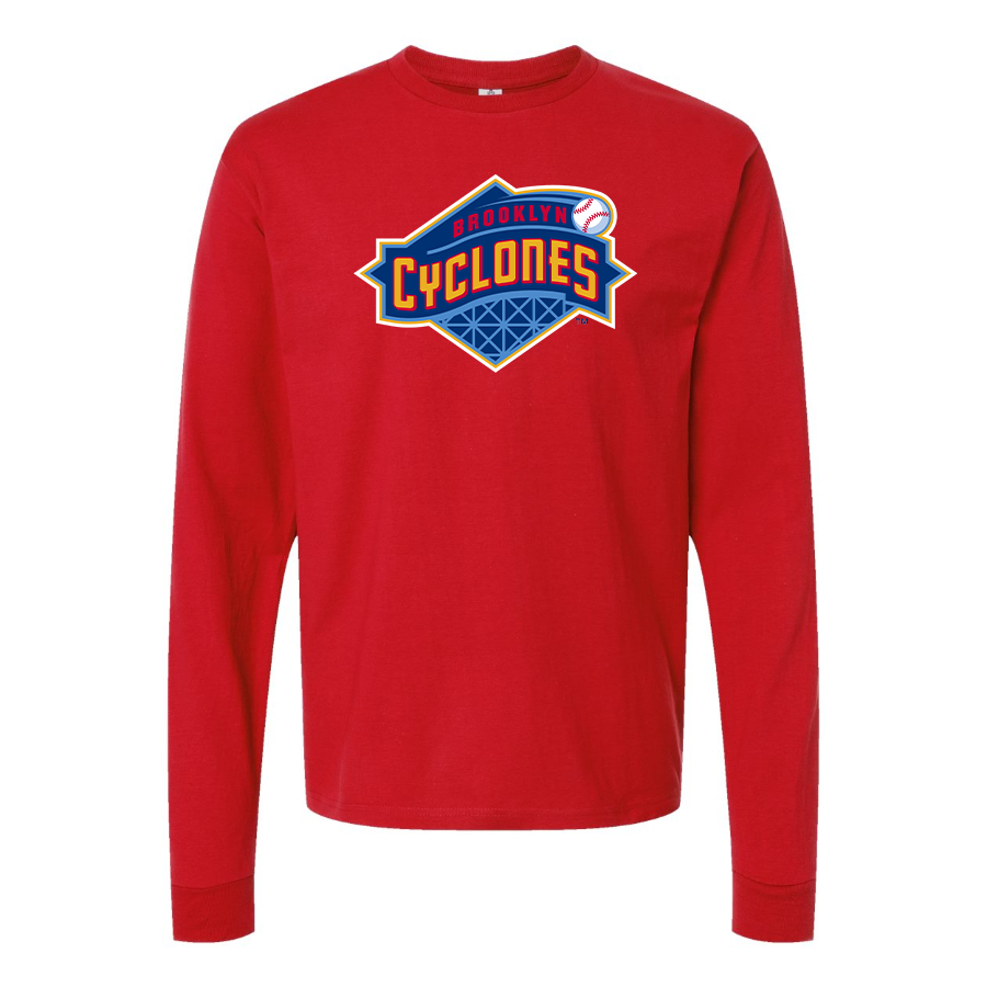 Men's Brooklyn Cyclones Logo Cotton Long Sleeve T-Shirt