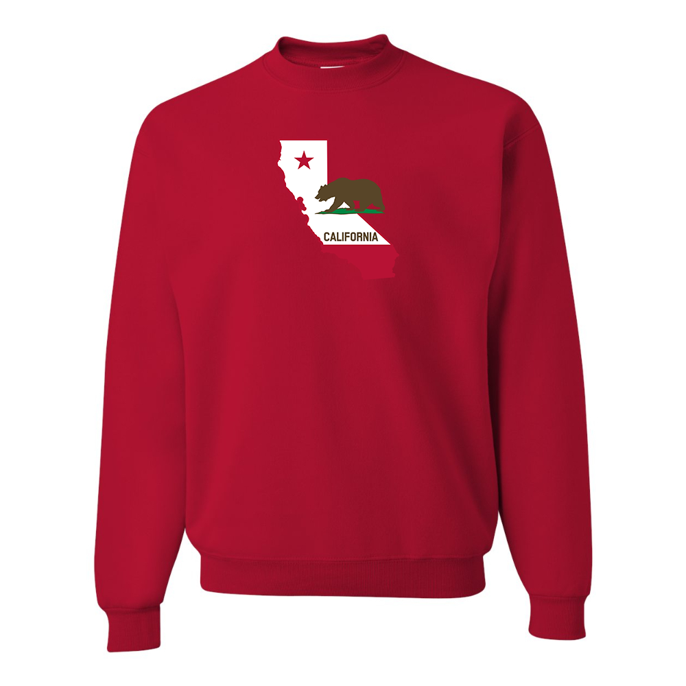 Men's California Bear Map JERZEES NuBlend Crewneck Sweatshirt