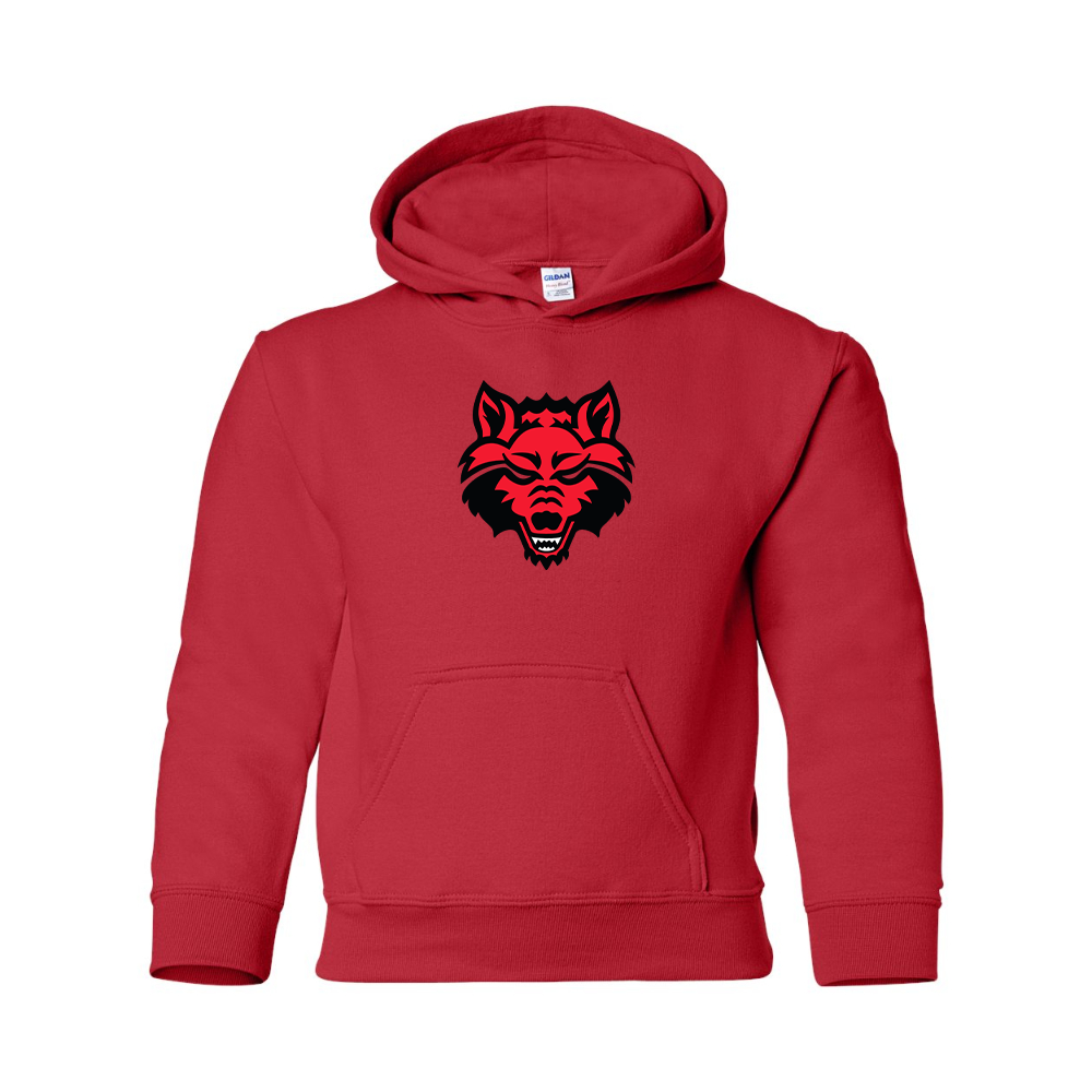 Youth Arkansas State Red Wolves Gildan Heavy Blend  Hooded Sweatshirt