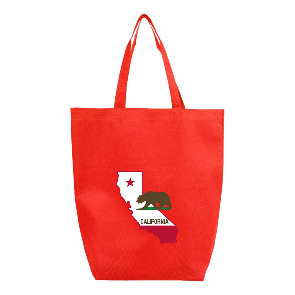 California Bear Map Q-Tees Non-Woven Gusset Bottom Tote