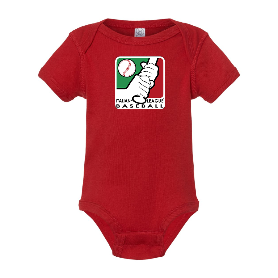 Italian Baseball League  Logo Baby Onesie Romper