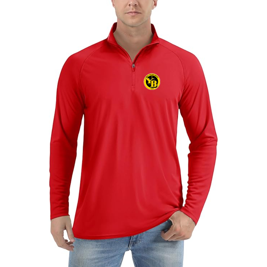 Men's Young Boys Soccer Lightweight Quarter-Zip Athletic Shirt Long Sleeve Performance Wear