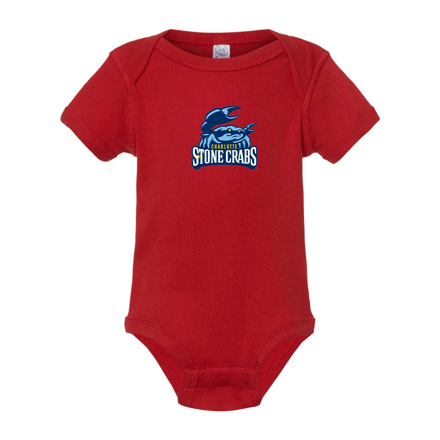 Charlotte Stone Crabs Logo Baby Onesie Romper