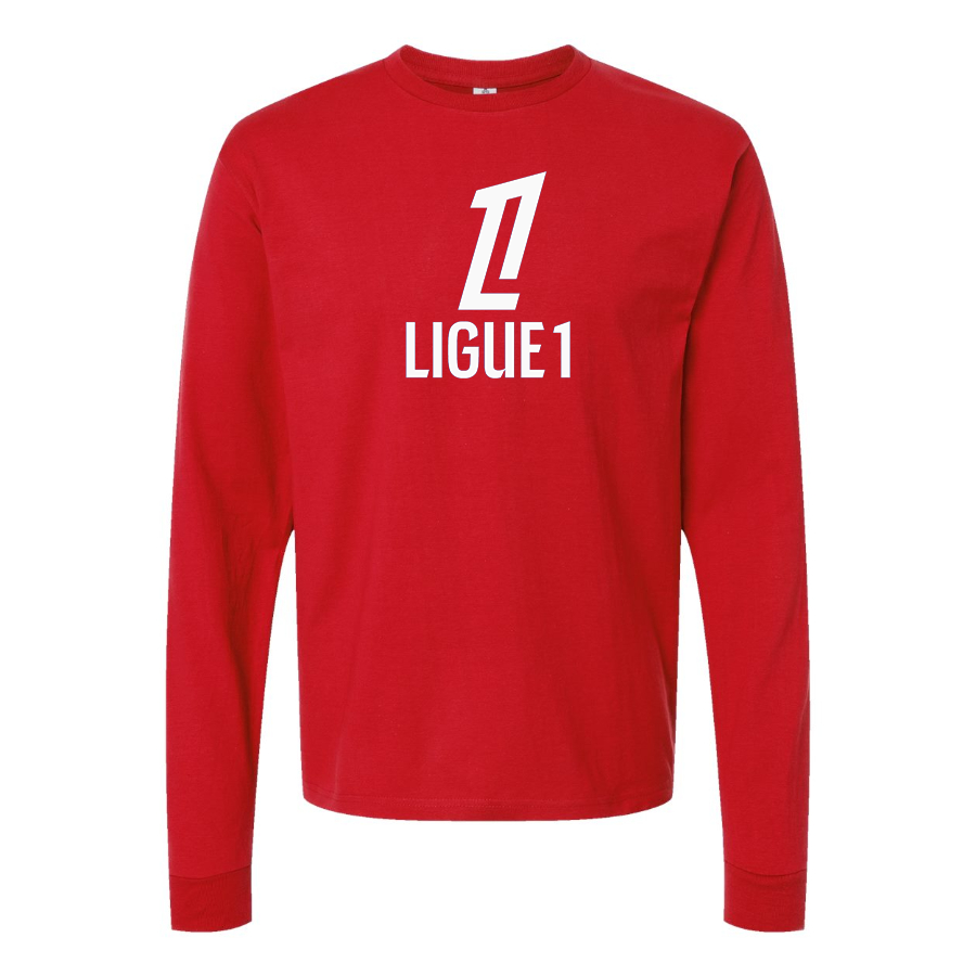 Men's Ligue 1 Logo Cotton Long Sleeve T-Shirt