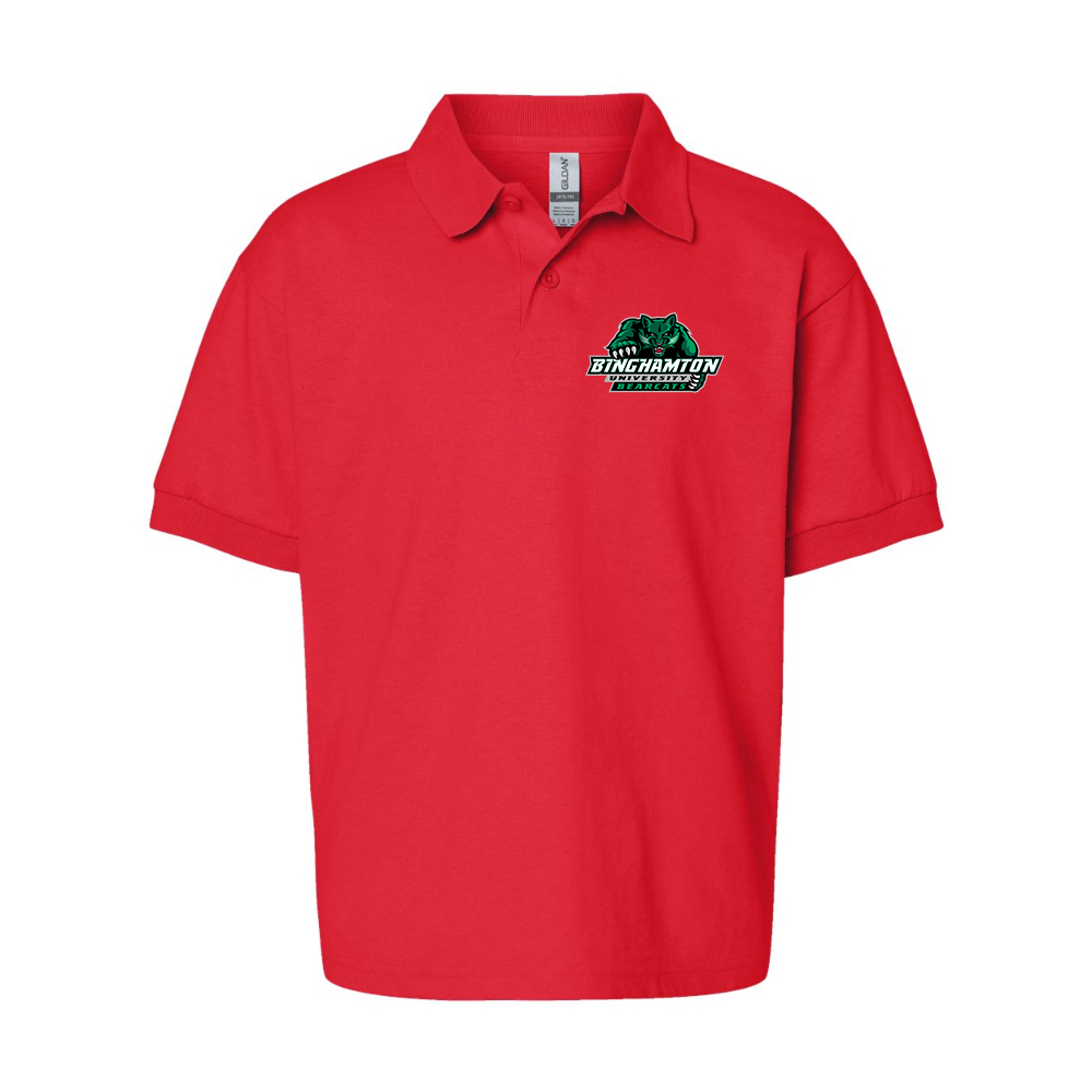 Youth Binghamton Bearcats  Gildan Dry Blend Jersey Polo